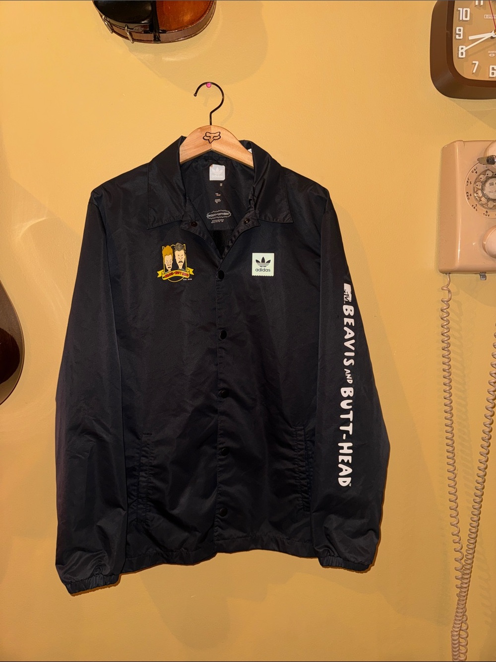 Adidas 2018 Black Beavis & Butt-Head Graphic Coach Jacket